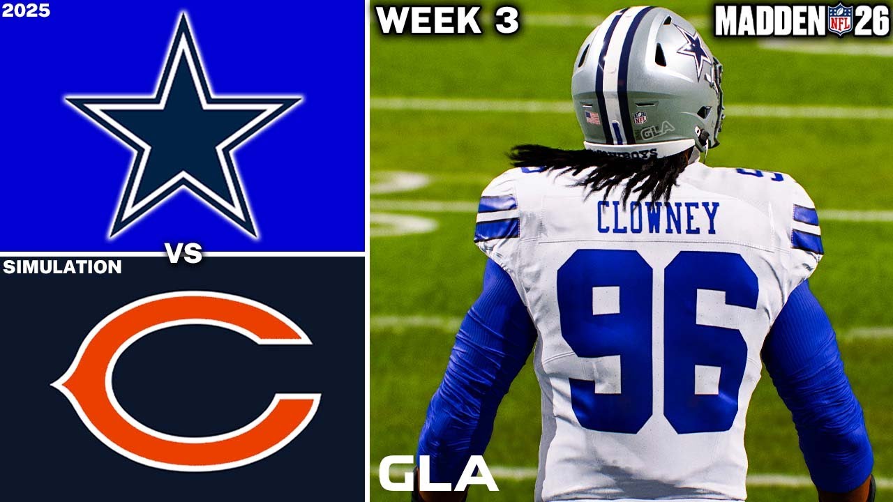 Cowboys vs. Bears | Week 3 Simulation | Jadeveon Clowney | Madden 26 PS5 Gameplay