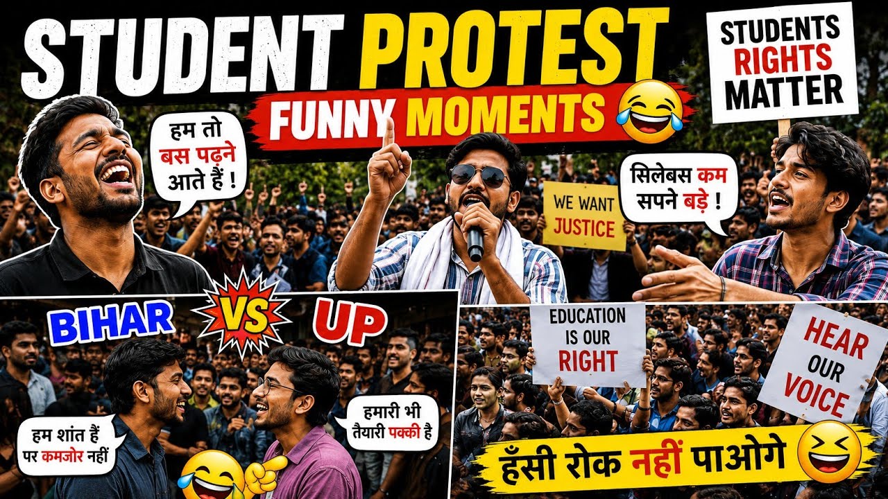 Bihar vs UP 😂 The Funniest Moment from the Protest #StudentProtest