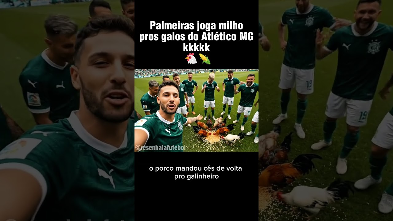 Palmeiras joga milho pros galos do Atl&eacute;tico MG kkkk 🐔🌽#palmeiras #atleticomineiro #futebol #shorts