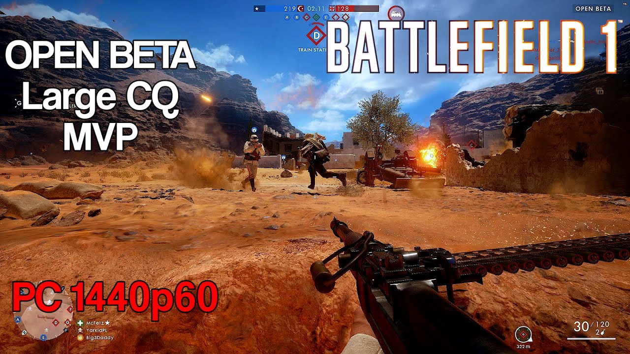 Battlefield 1 Open Beta: Large Conquest MVP (K/D=19-6) (PC, Ultra, 1440p60FPS)