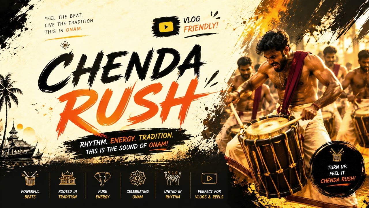 Chenda Rush 🥁 | High Energy Onam BGM | Kerala Festival No Copyright Music