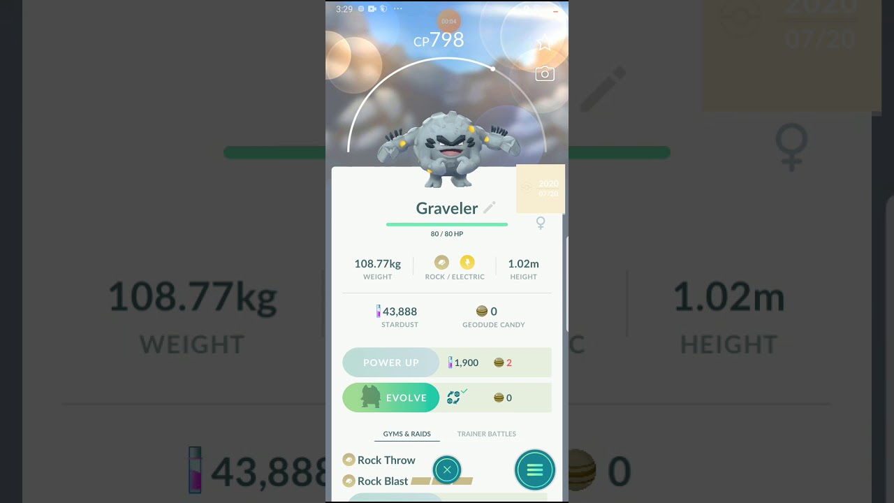 Evolving Graveler into Golem by trading