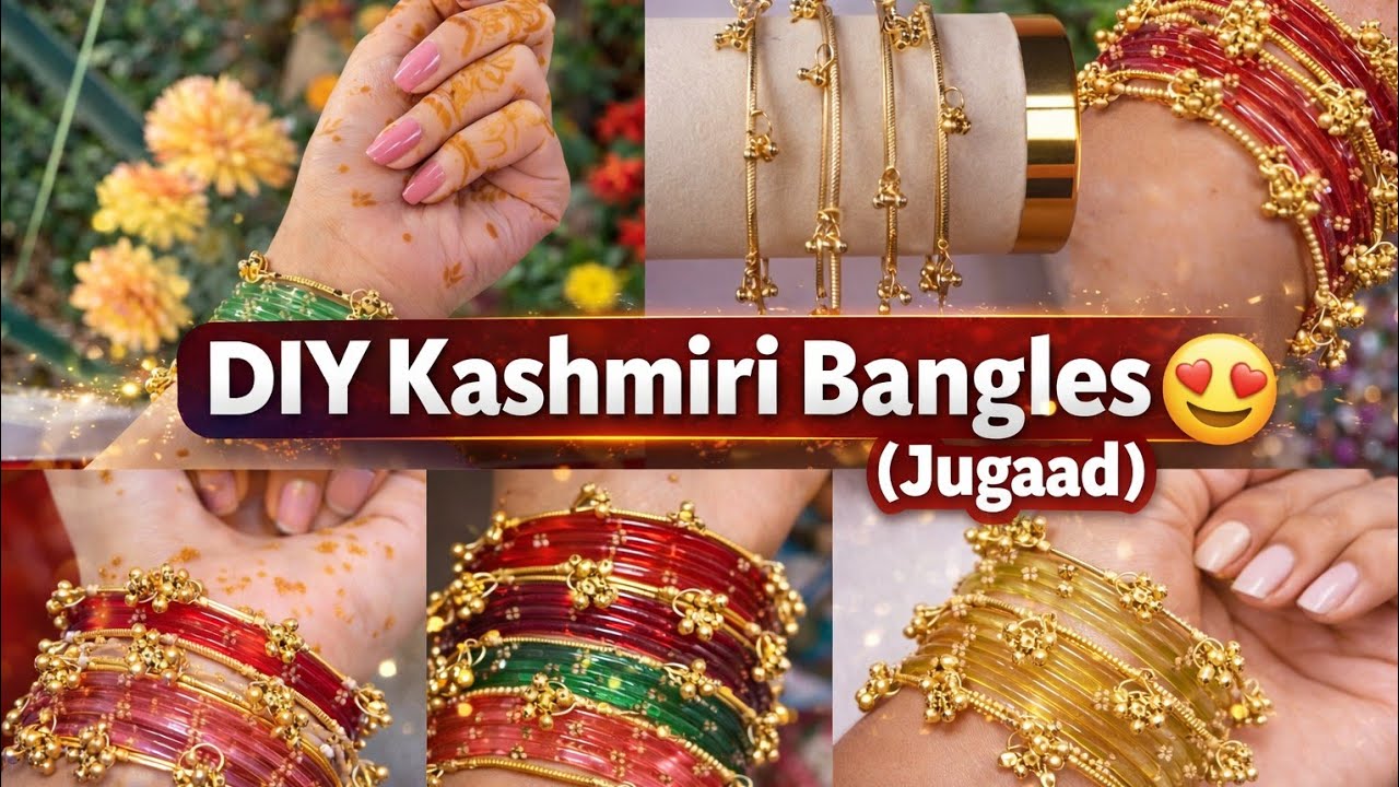 *EID* Special DIY 😳Viral Kashmiri Bangles At Home👍🥰Easy & Beautiful Bangles JUGAAD🔥