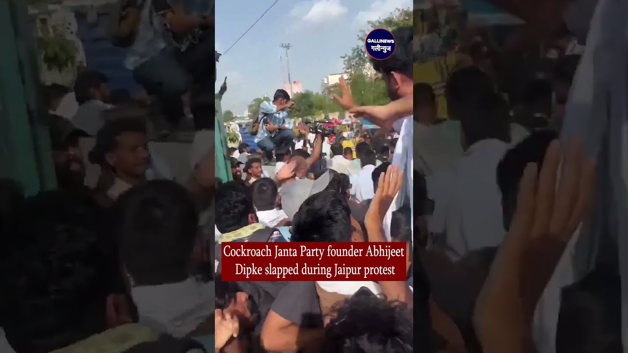 Cockroach Janta Party founder Abhijeet Dipke slapped during Jaipur protest