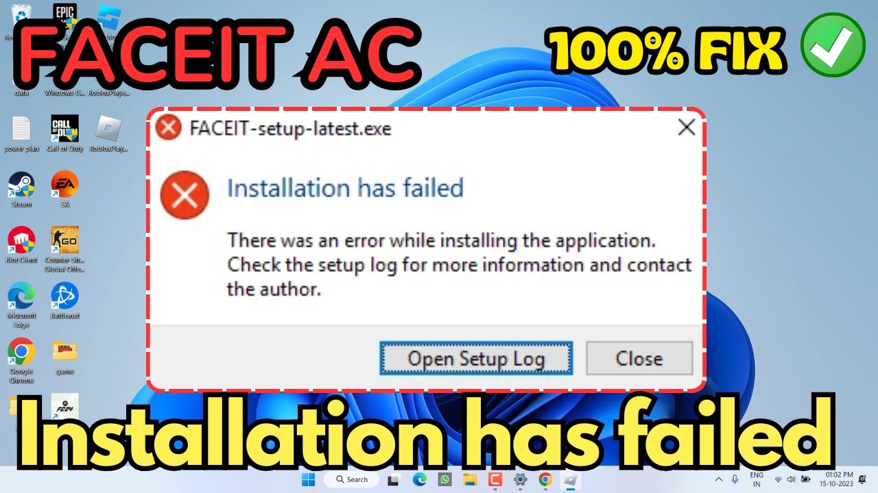 FaceIT anticheat installation has failed