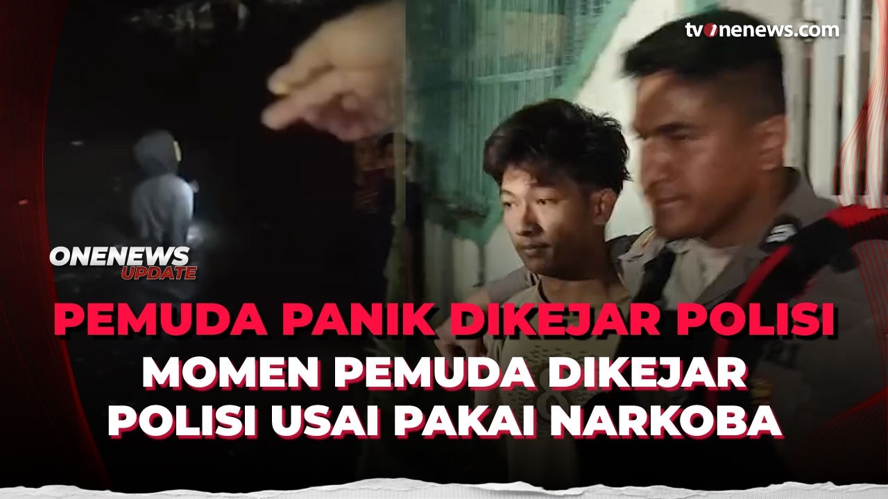 Viral! Pemuda Panik Dikejar Polisi Usai Pakai Narkoba, Berujung Terjun ke Kali | OneNews Update