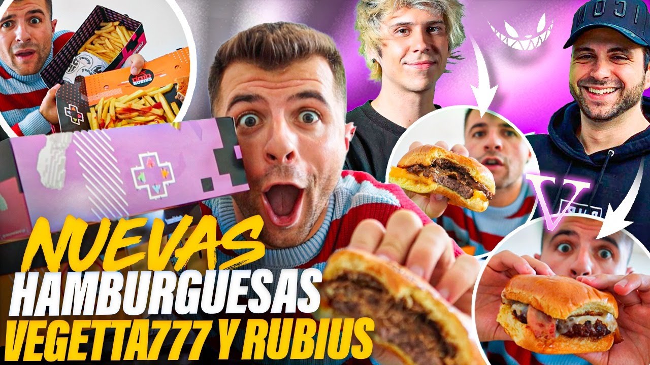 PROBANDO las NUEVAS BURGERS de VEGETTA777 y RUBIUS 🍔😱