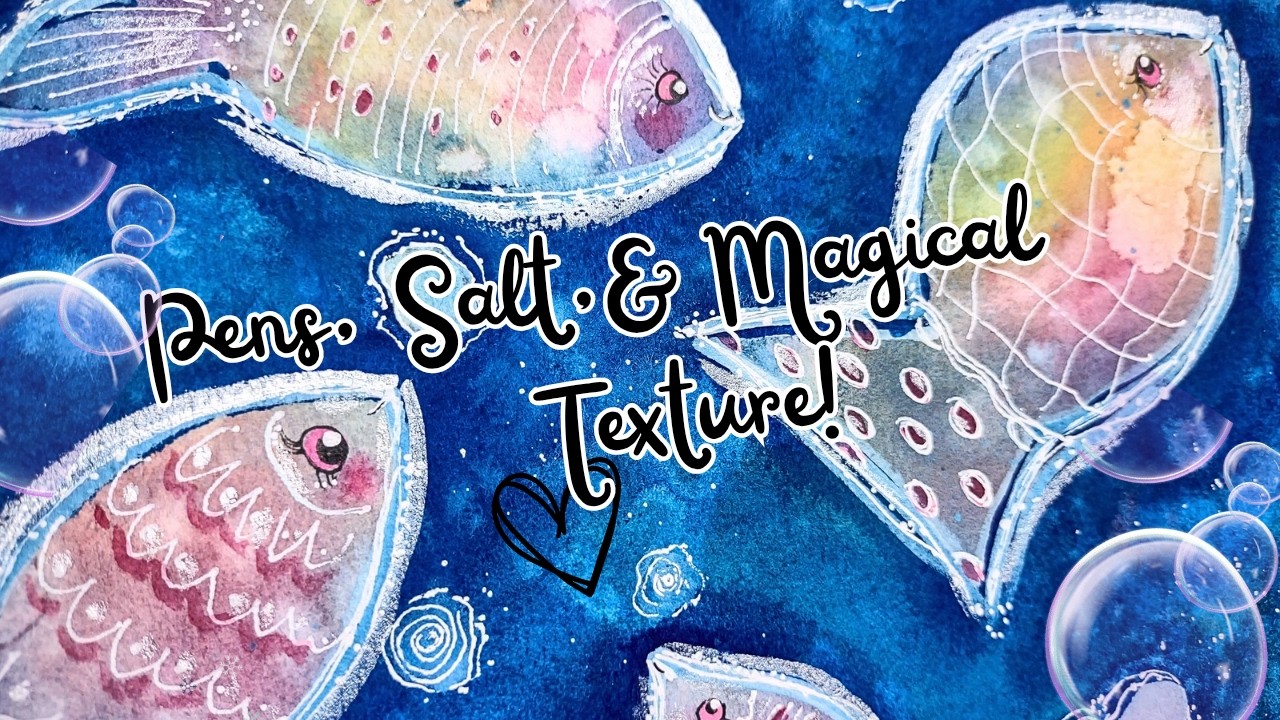 Magical Watercolor Fish ✨ Negative Painting & Doodle Details