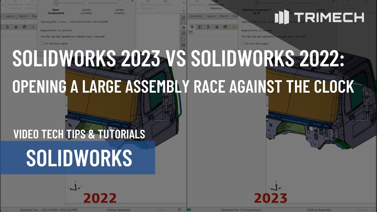 SOLIDWORKS 2023 vs SOLIDWORKS 2022: Opening a Large Assembly - Race Against the Clock