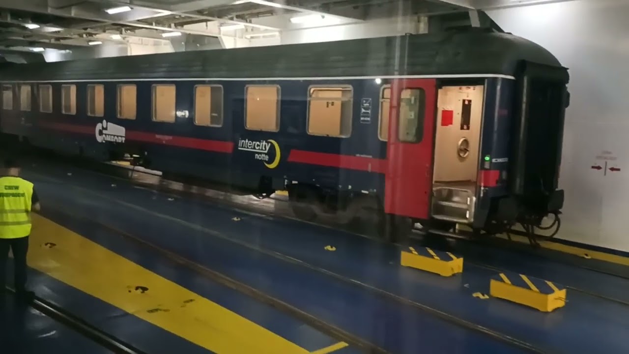 Boarding Ship of InterCity Notte Train from Sicily in Italy