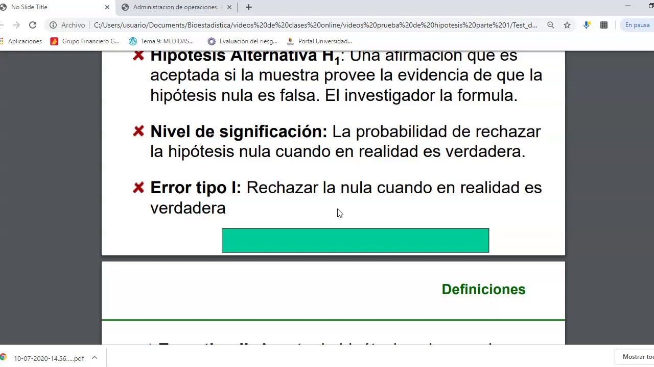 Prueba de hipótesis / conceptos