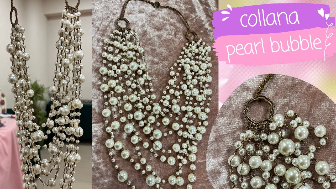 collana bubble pearl con filo gioiello Sorrento fili e forme
