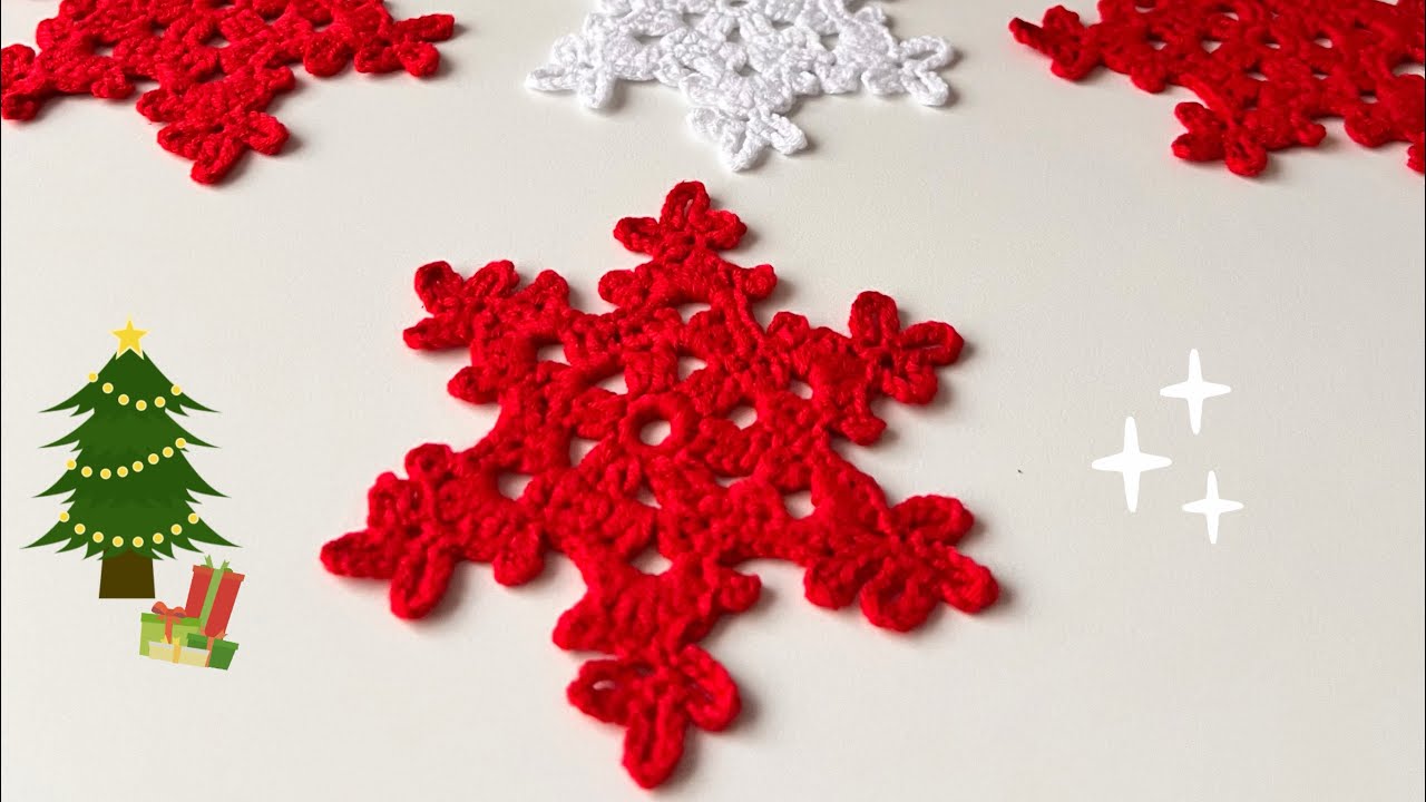 Kolay Tığ işi Örgü Kar Tanesi Bardak Altlığı Yapımı ❄️ Easy Crochet Christmast Snowflake Coaster