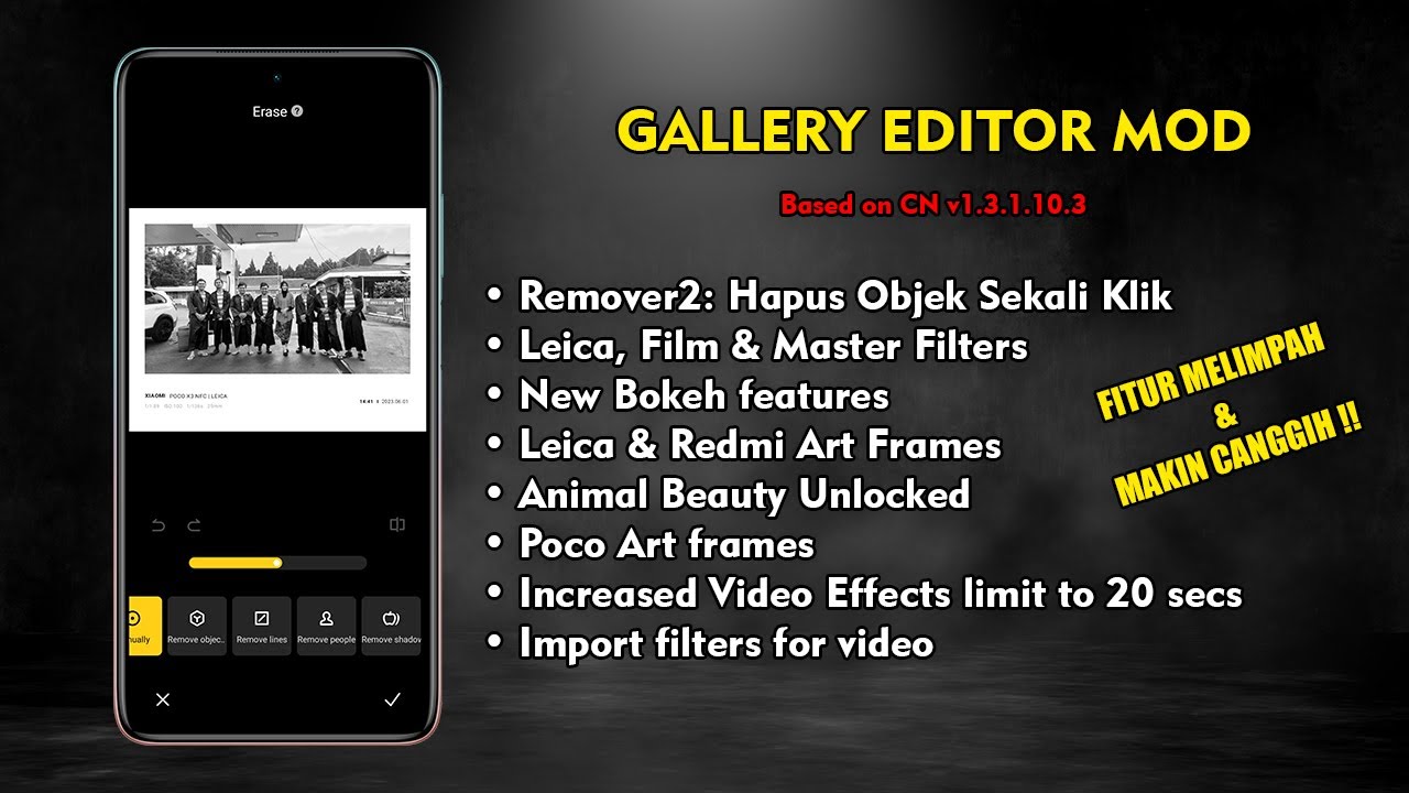 MIUI Gallery Editor Mod Dengan Fitur AI, Remover v2, Leica Frame, dan Banyak Lagi !!