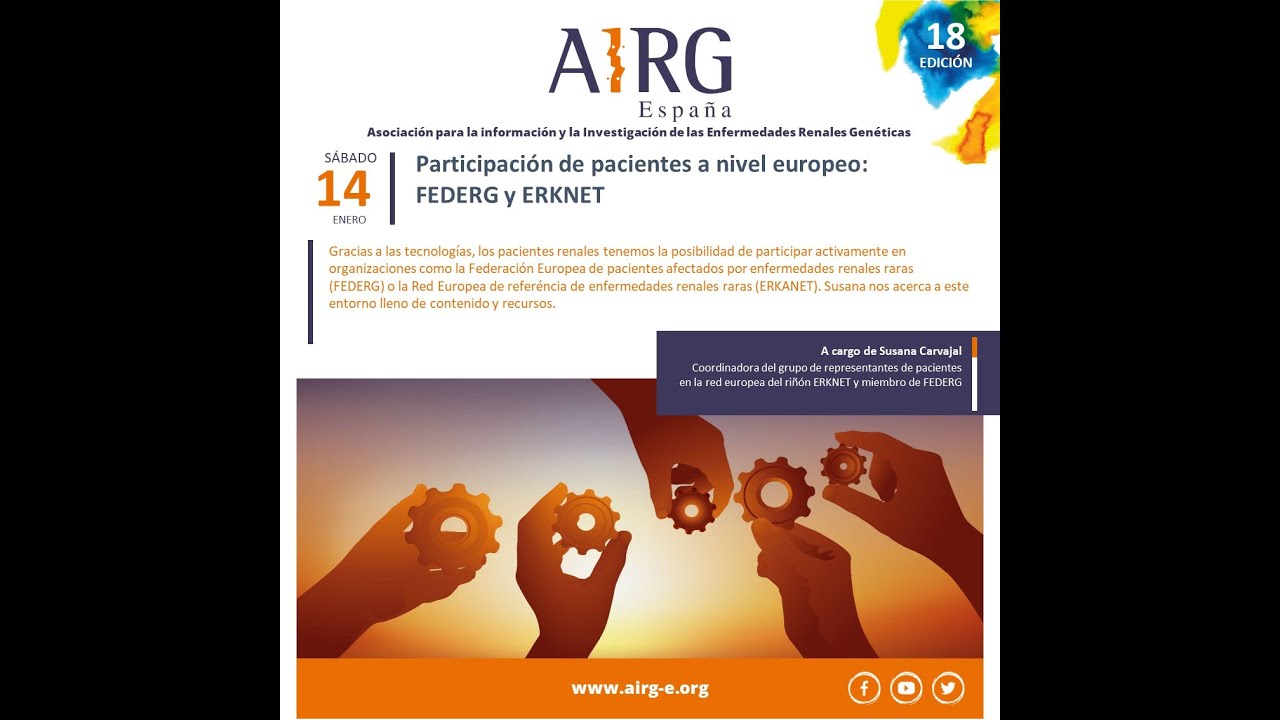 18 jornada AIRG-E 4ª Participación de pacientes a nivel europeo: ERKnet y FEDERG - Susana Carvajal