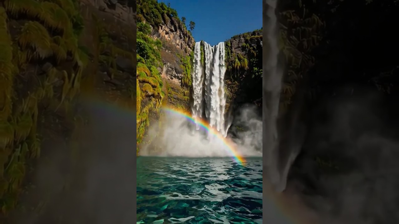 Rainbow Falls &ndash; Tropical Waterfall in 4K #naturesbeauty #WaterfallWonder #TropicalParadise #nature