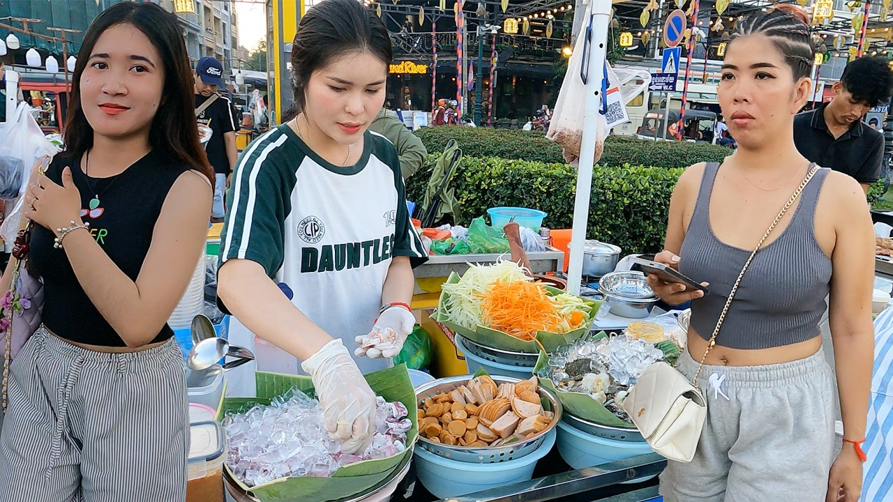 Best City Street Food, Spicy Papaya Salad, Pickled Fruits, Chicken, Duck and Phnom Penh City 2026