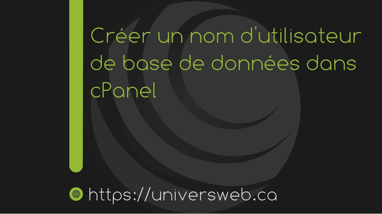 Créer un nom d'utilisateur de base de données dans cPanel