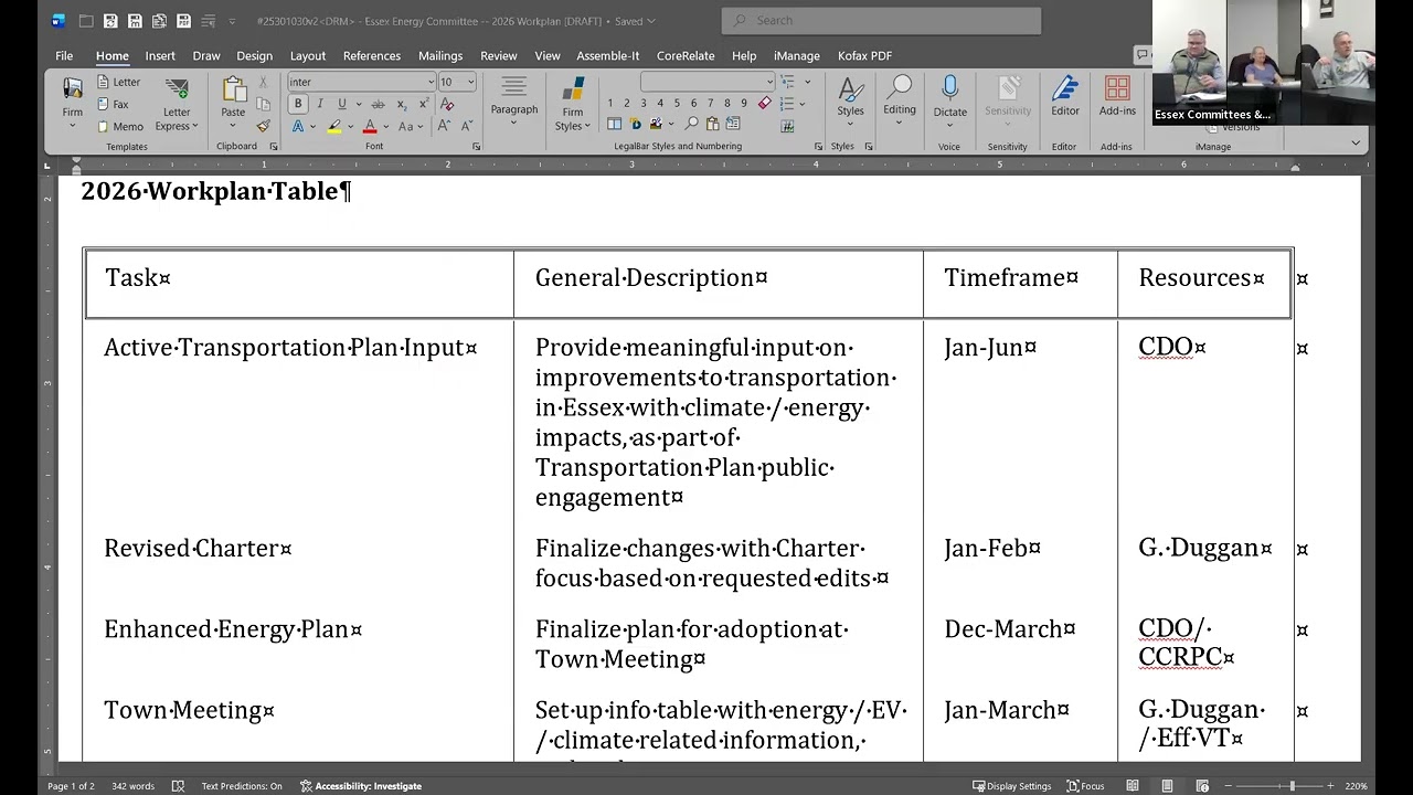 Energy Committee Meeting - January 21, 2026