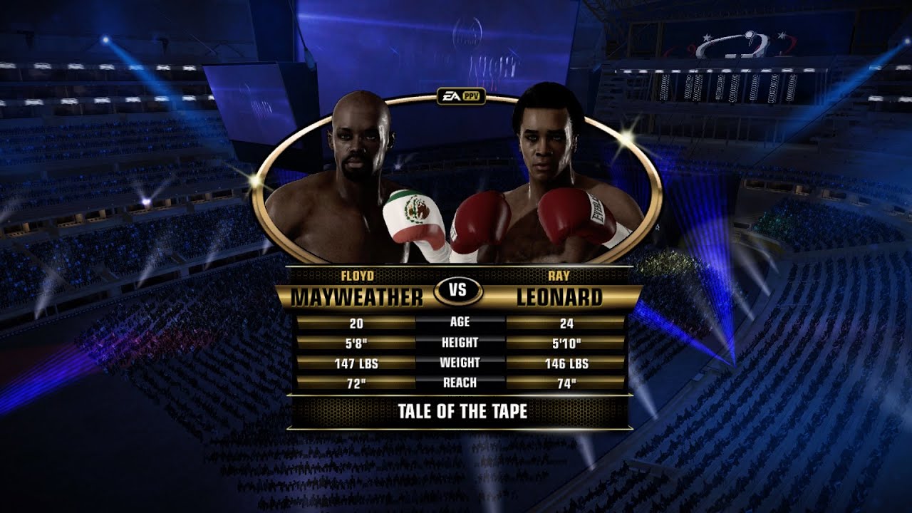 FANTASY FIGHT! FLOYD MAYWEATHER VS RAY LEONARD FIGHT NIGHT CHAMPION