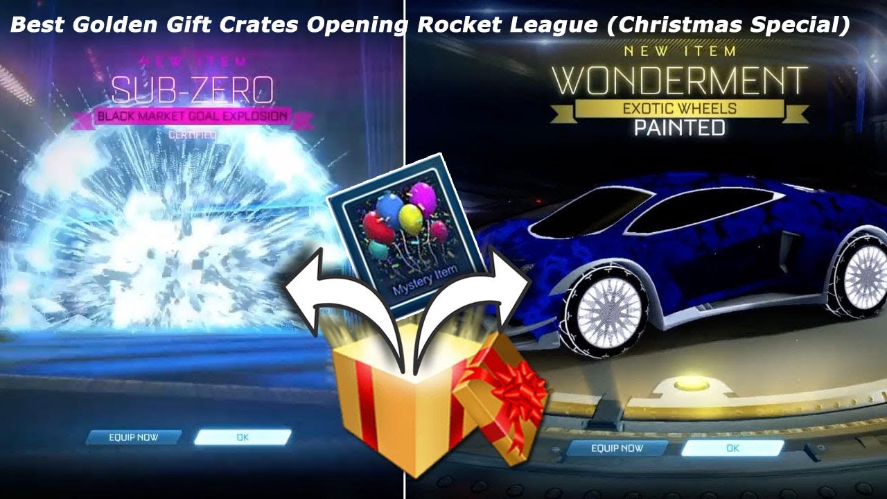 Best Golden Gift Crates Opening Rocket League (Christmas Special)