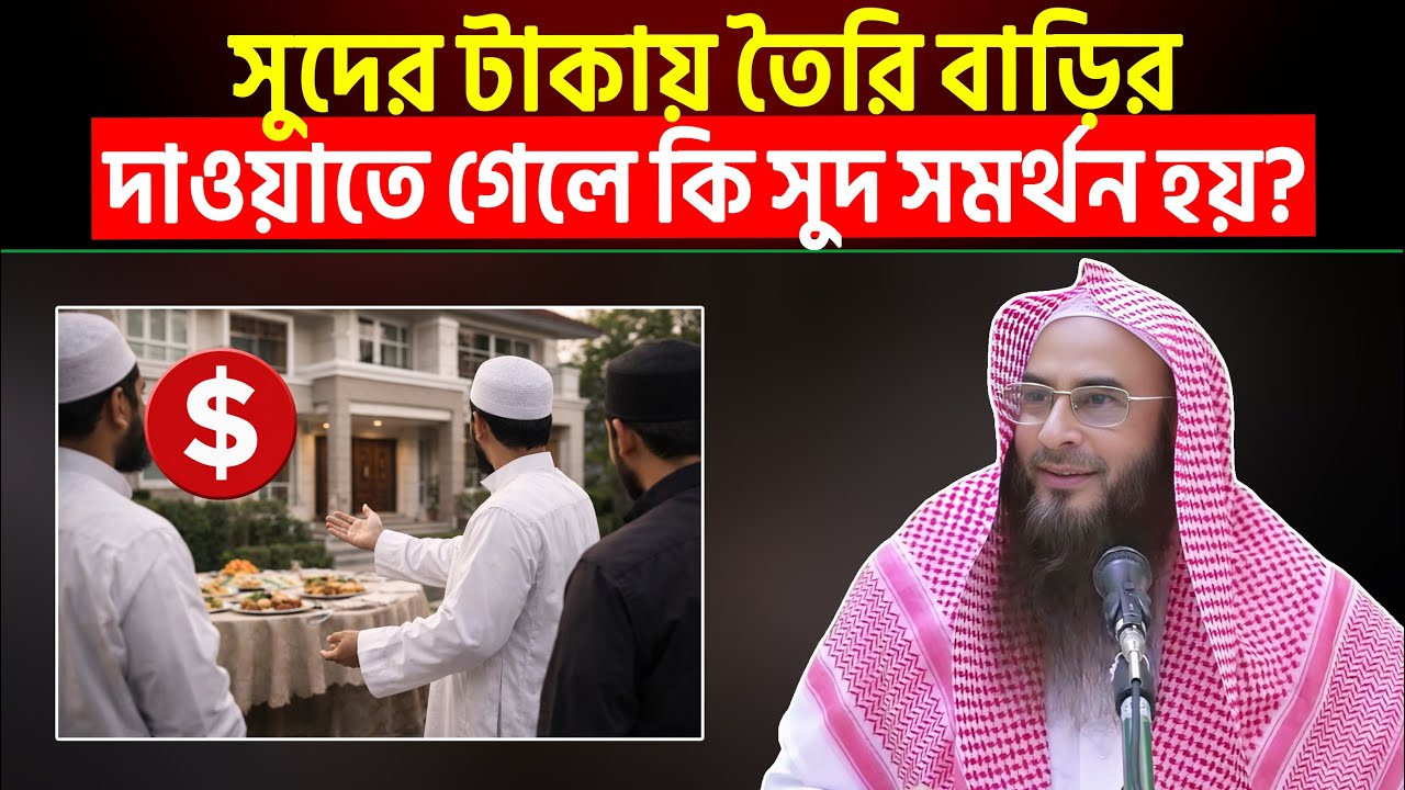 সুদের টাকায় তৈরি বাড়ির দাওয়াতে গেলে কি সুদ সমর্থন হয়? Sheikh Motiur Rahman Madani