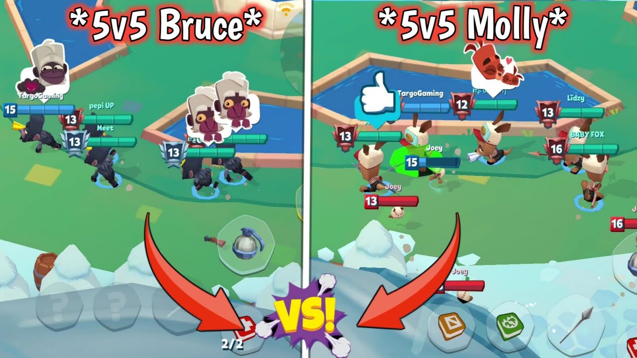 Which one is Best 5v5 Squad Molly or Bruce? | Zooba