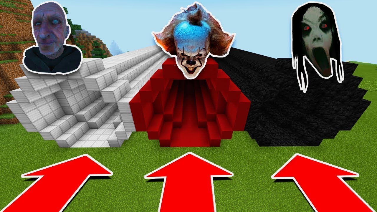MINECRAFT PE: НЕ ВЫБИРАЙТЕ НЕ ТО ТУННЕЛЬ (Дедушка, Пеннивайз и Слендрина)