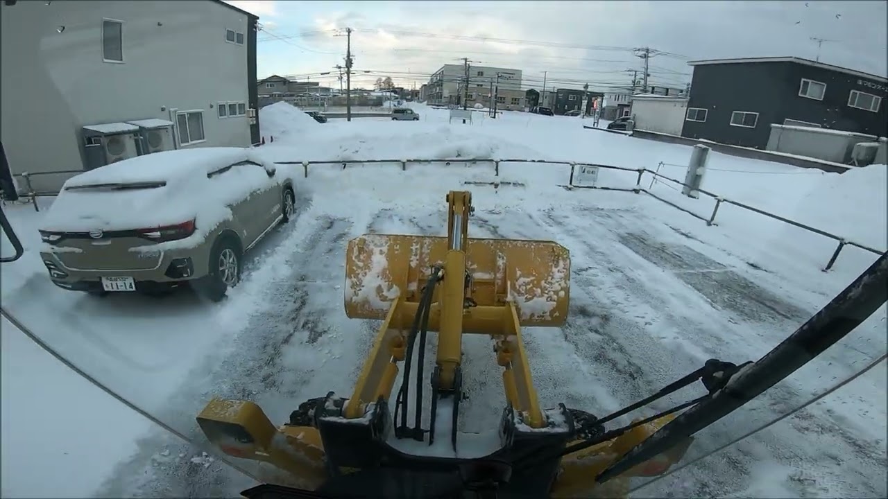 【最強寒波】ん？意外と積もってな…いやあるわないつものエステ1 除雪車の車窓から 205