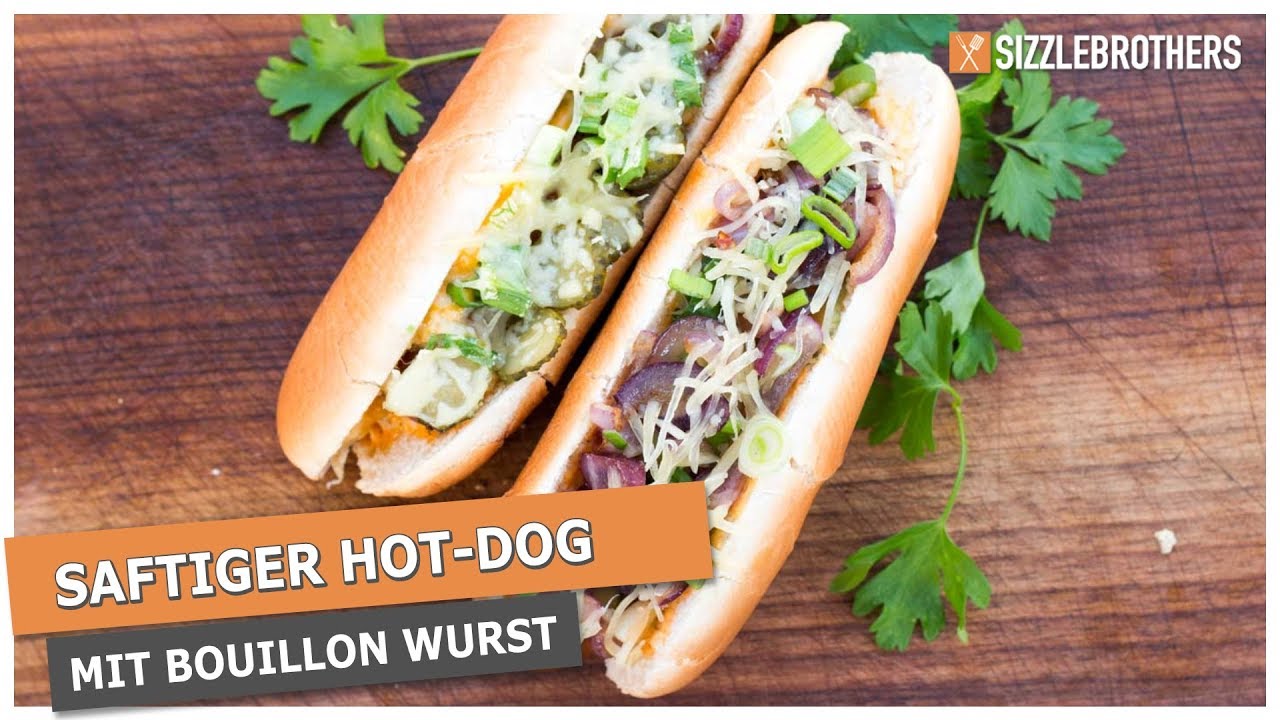Hot-Dog grillen ! SAFTIGER Hot-Dog mit Bouillon Wurst