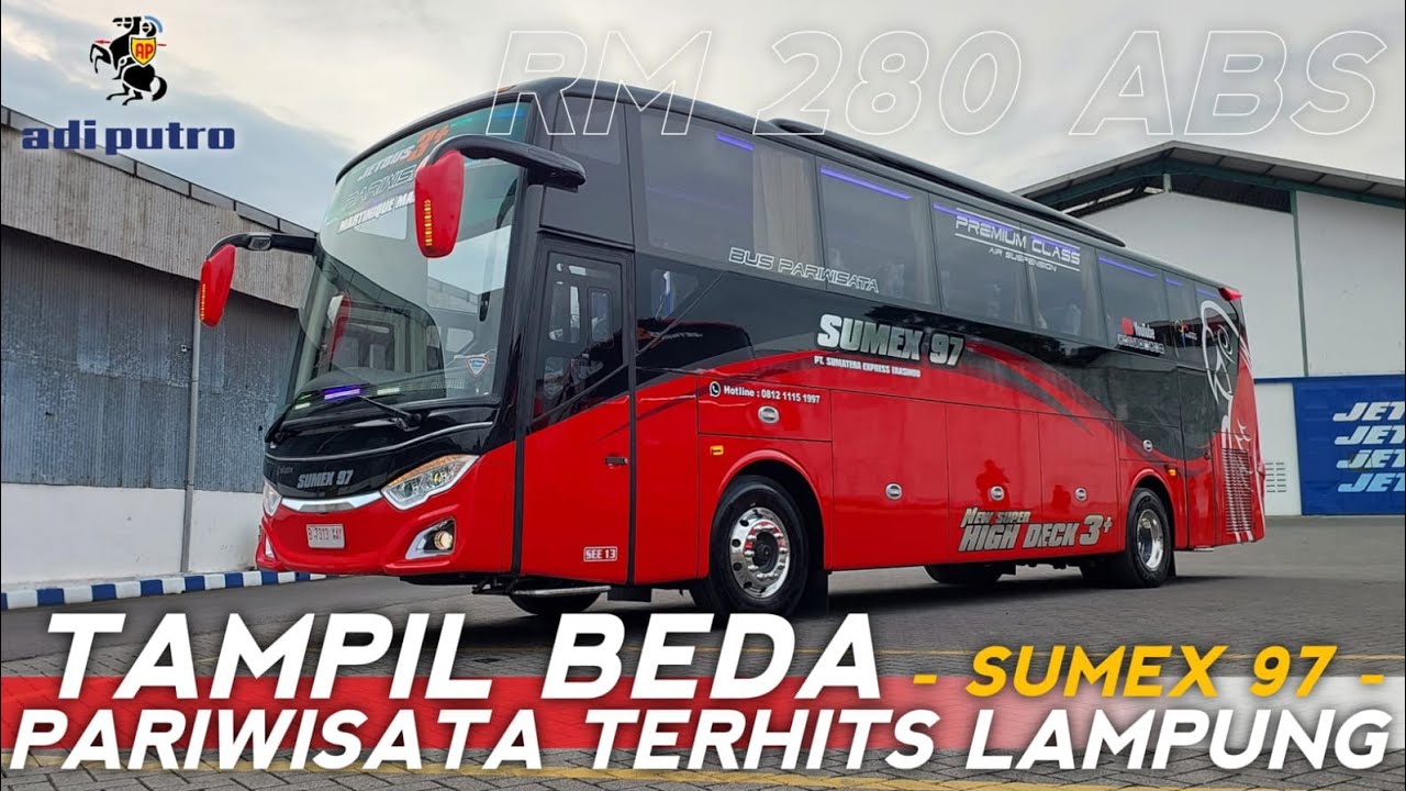 JAMINAN TERBAIK PARIWISATA DI LAMPUNG ‼️ RILIS SINGLE GLASS PO SUMEX 97 DARI KAROSERI ADIPUTRO