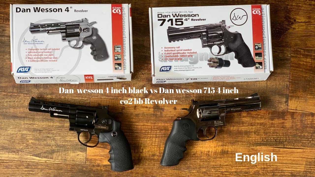 Dan  wesson 4 inch black vs Dan wesson 715 4 inch   co2 bb Revolver