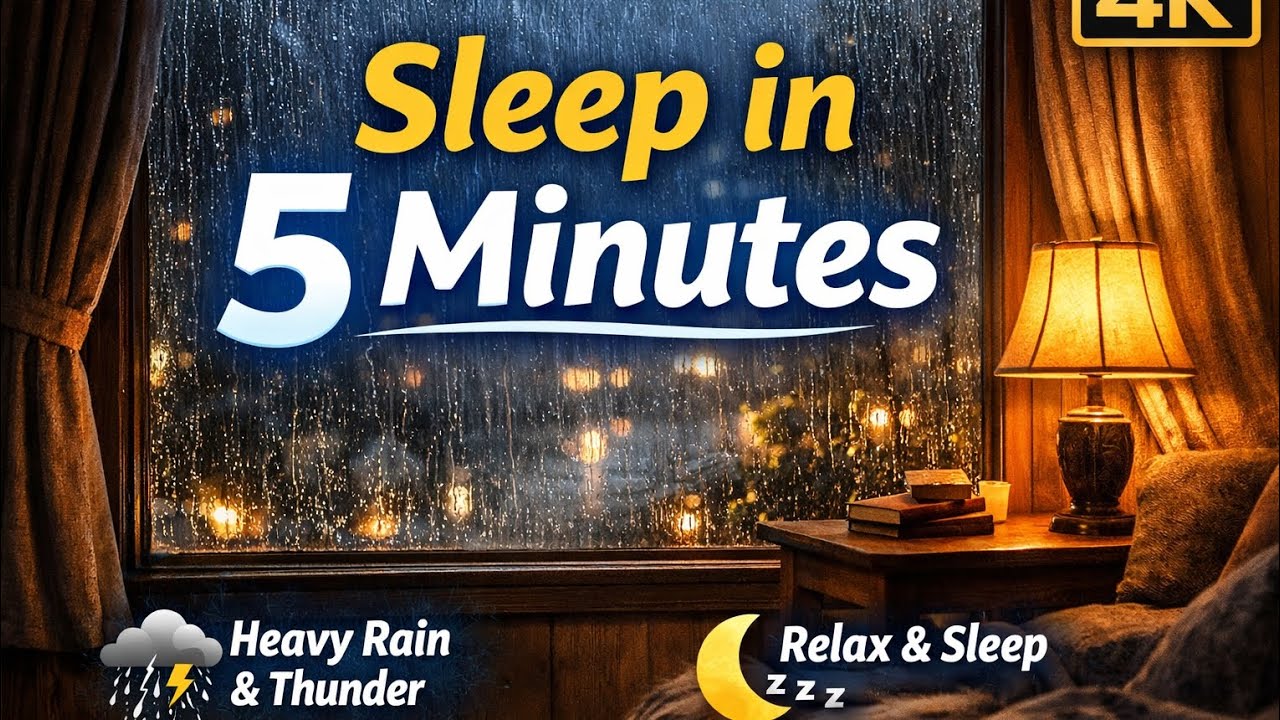 Heavy Night Rain Beyond the Window 🌧️ Relaxing Rain Sounds for Deep Sleep | Cozy Rain Ambience