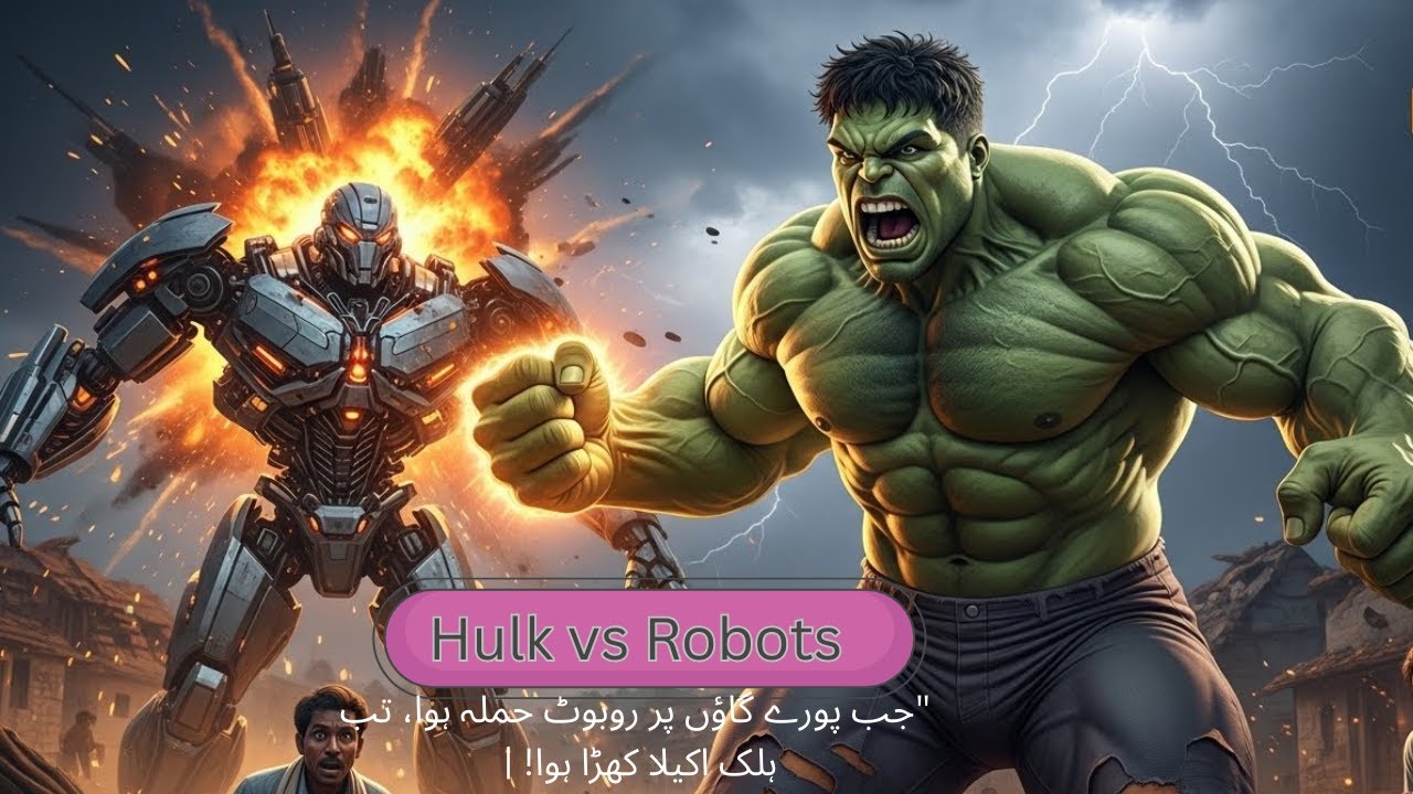 "جب پورے گاؤں پر روبوٹ حملہ ہوا، تب ہلک اکیلا کھڑا ہوا! | Hulk vs Robots"