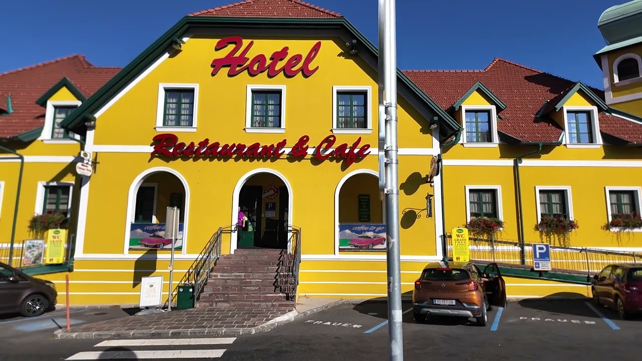 the famous Oldtimer hotel Austria    down the Italy motorway