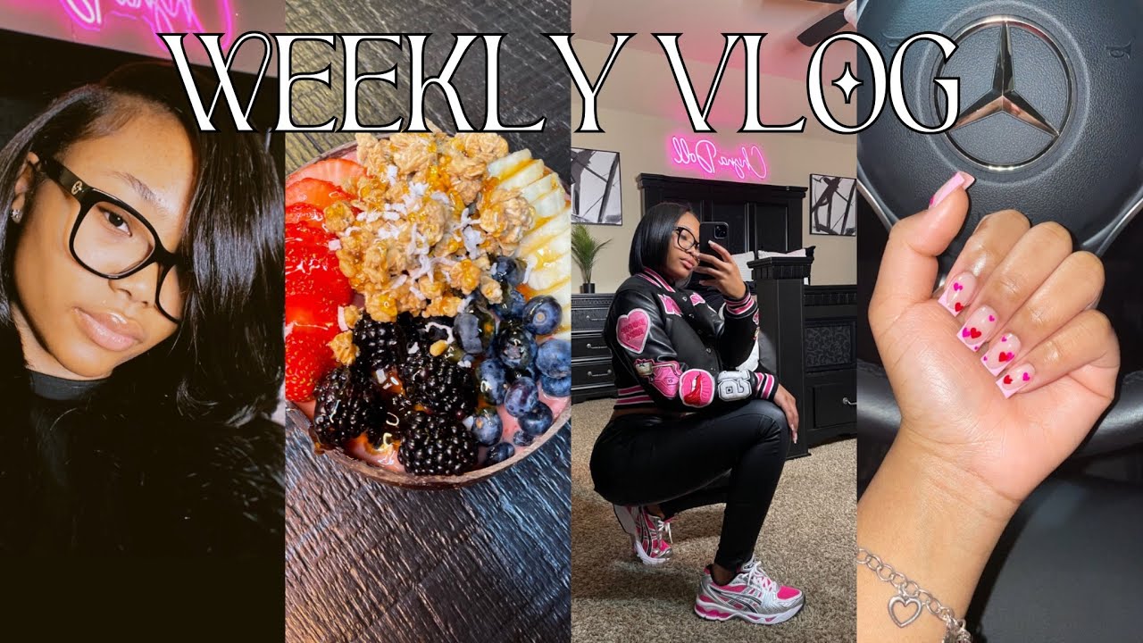 WEEKLY VLOG ♡ Dropped my new varsity jackets, new hair, valentine nails, cooked + more