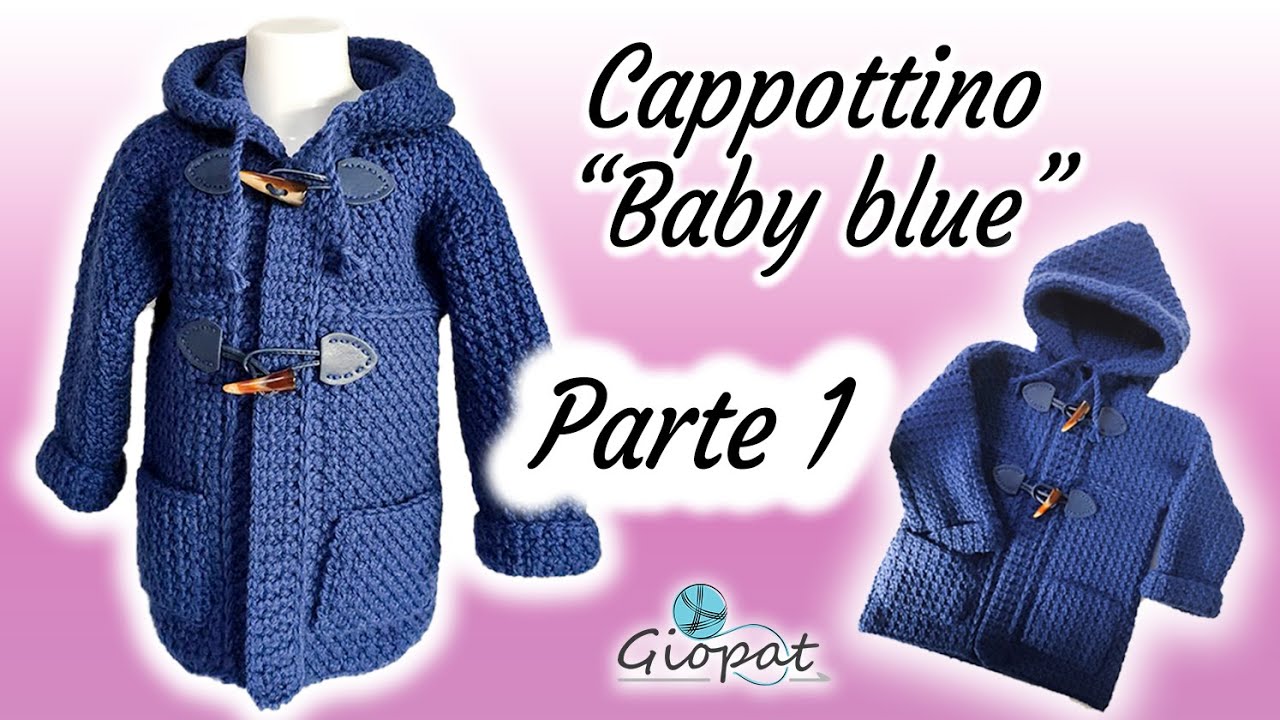Cappottino unisex con cappuccio all'uncinetto 
