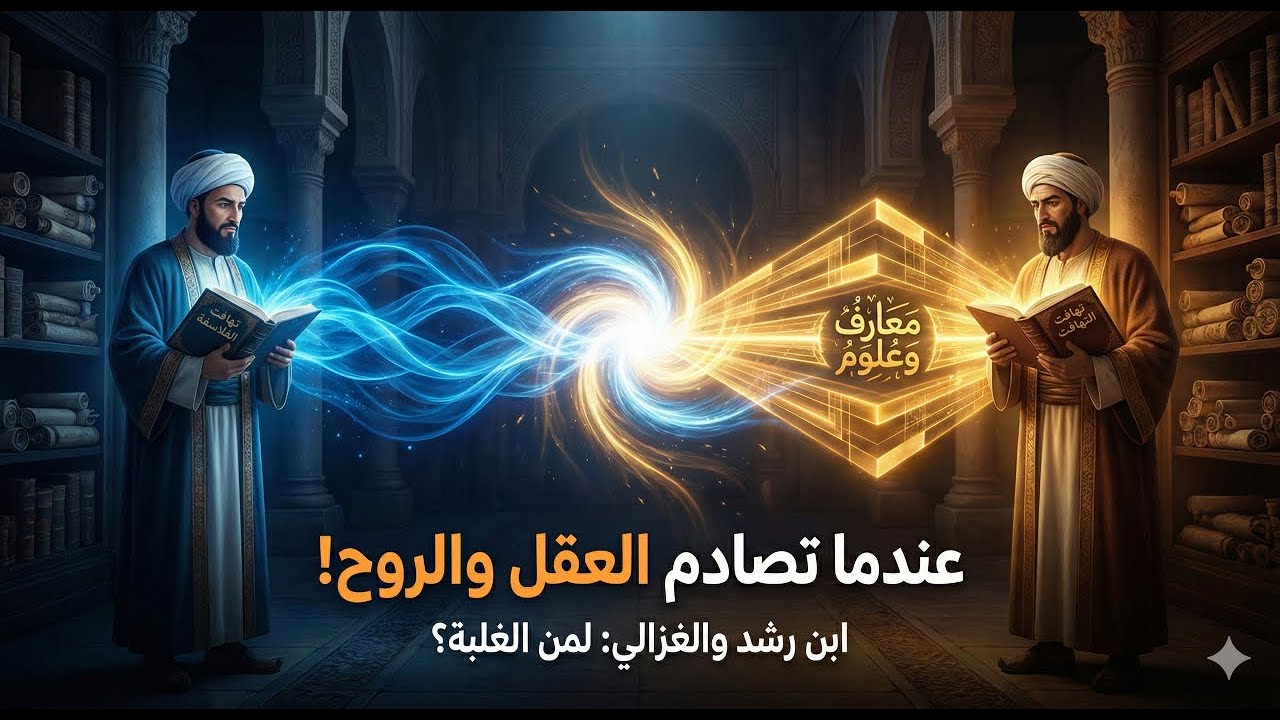 صراع العمالقة: ابن رشد ضد الغزالي (من انتصر للعقل؟) 🧠⚖️