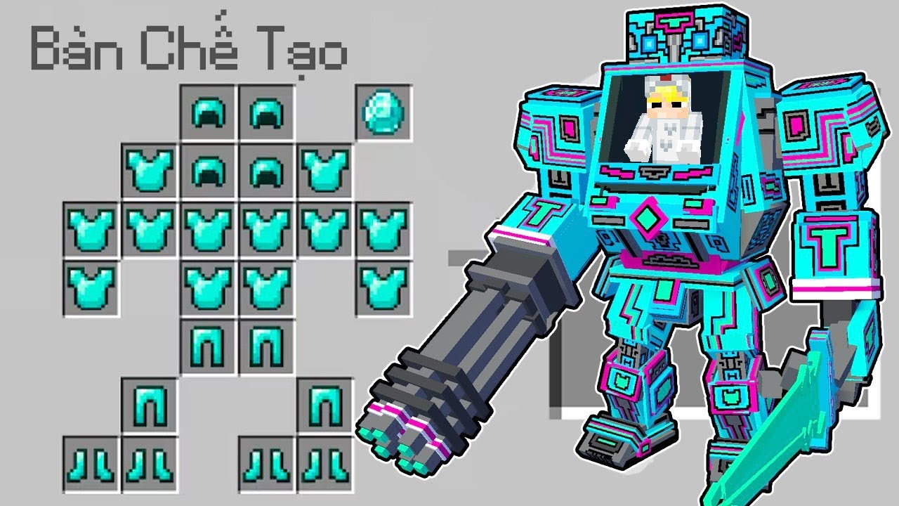 Tô Gà Chế Tạo Bộ Giáp Robot Mạnh Nhất Trong Minecraft!