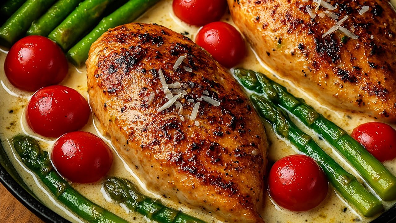 This Creamy Chicken with Asparagus BROKE My Diet… Worth It 🔥