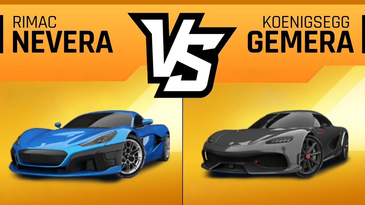 Asphalt 9 RIMAC NEVERA против KOENIGSEGG GEMERA — максимальное сравнение и обзор производительности