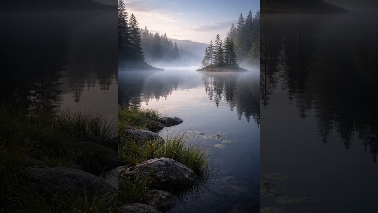 Sisli Göl 4K Loop | Misty Lake Ambience for Deep Sleep, Meditation ve Relaxing Nature Sound