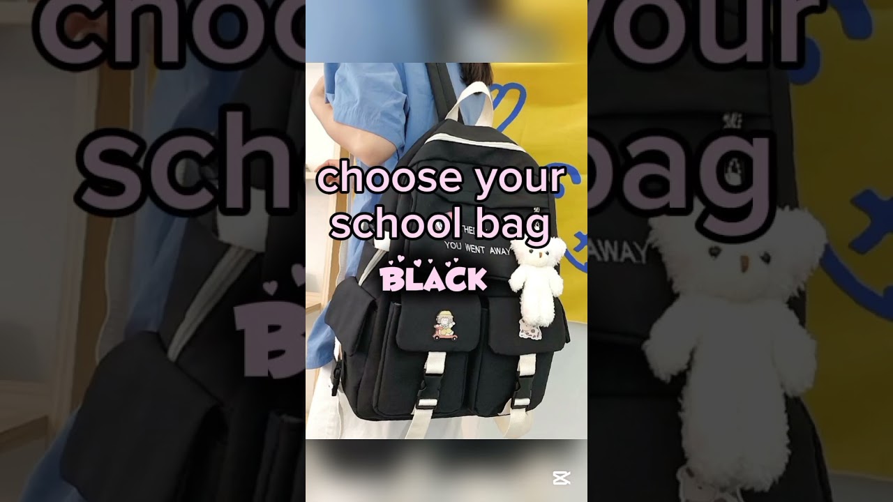 black school bag for girls#esthetics #black#bag#schoolbag#forgirls