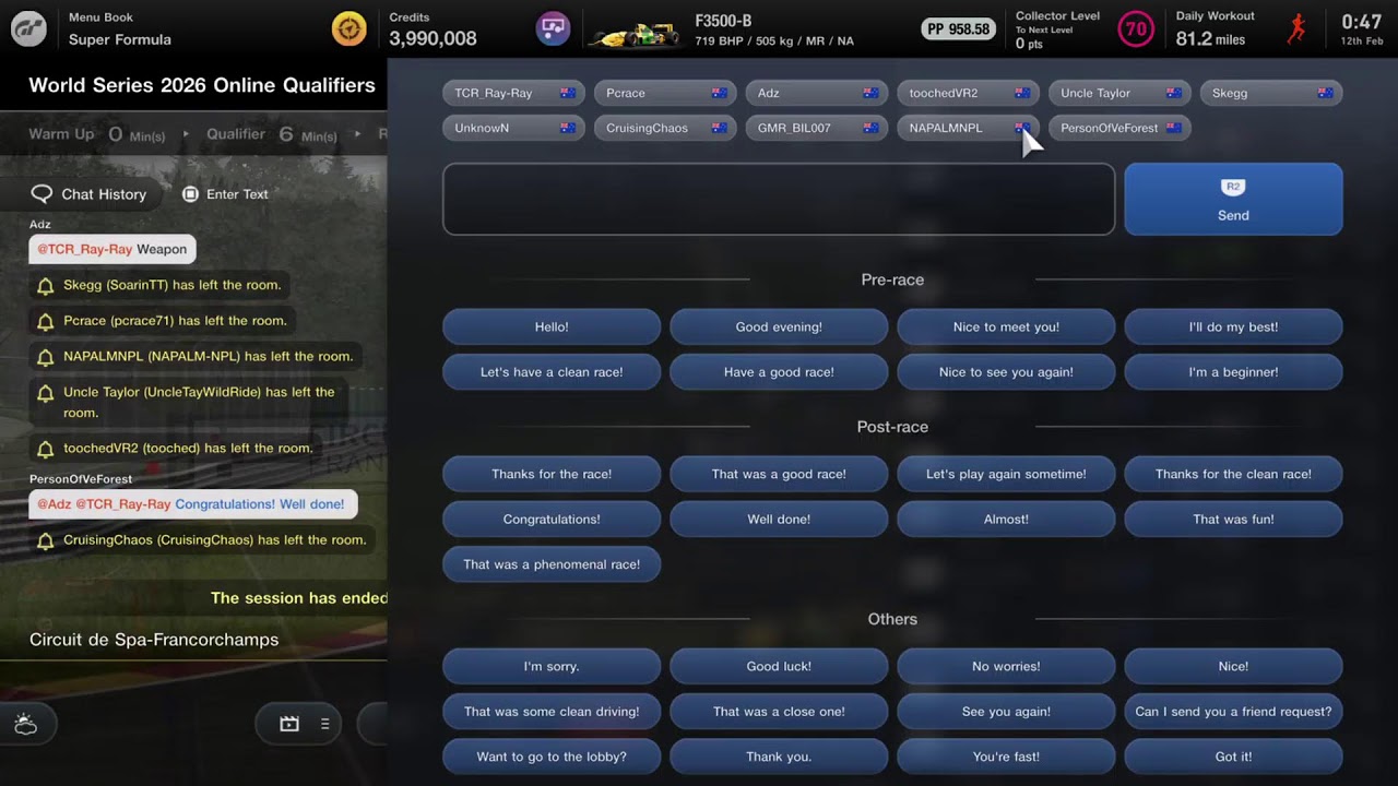 PSVR2 Gran Turismo 7 Nations cup round 1