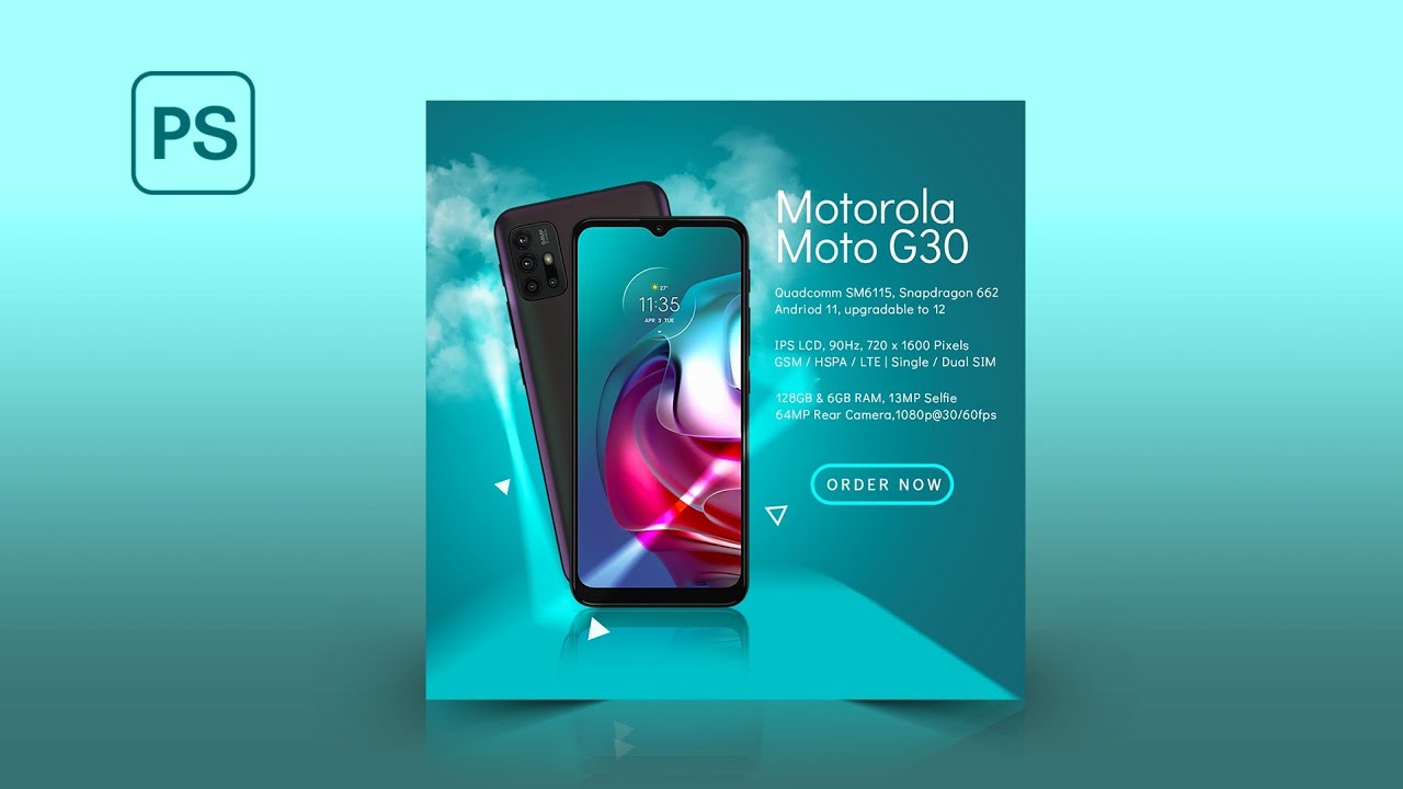 Mobile Brand Advertisement | Social Media Banner | Photoshop Tutorial