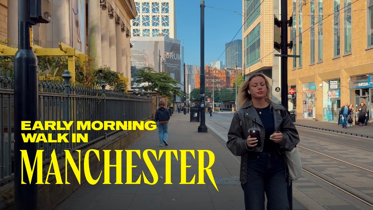 Manchester, England Walking Tour 4K 60FPS