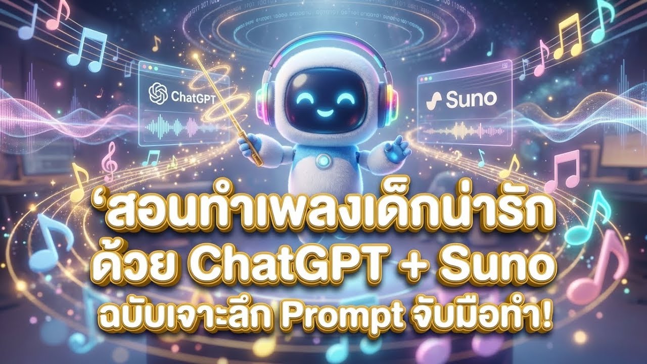สอนทำเพลงเด็กน่ารักๆ สร้างรายได้เพลง ด้วย ChatGPT + Suno ฉบับลงรายละเอียดจัดเต็ม