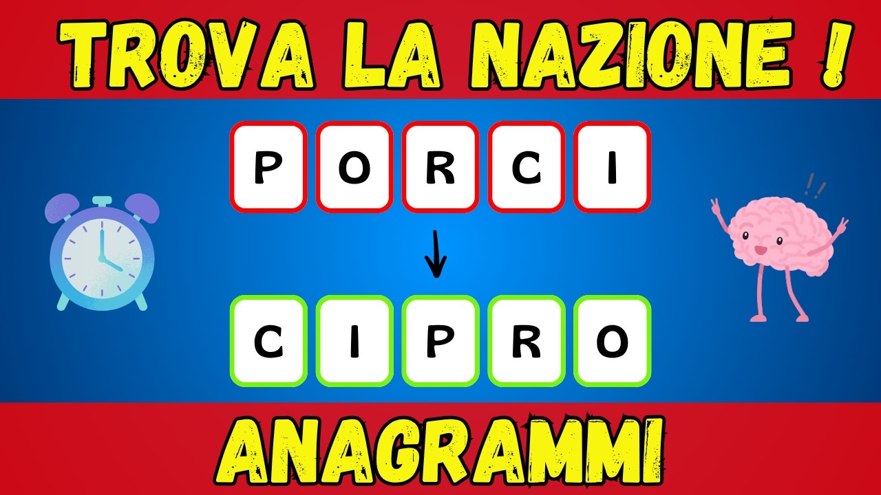 🧠 Quiz Anagrammi: Scopri la Nazione Nascosta! 🌍