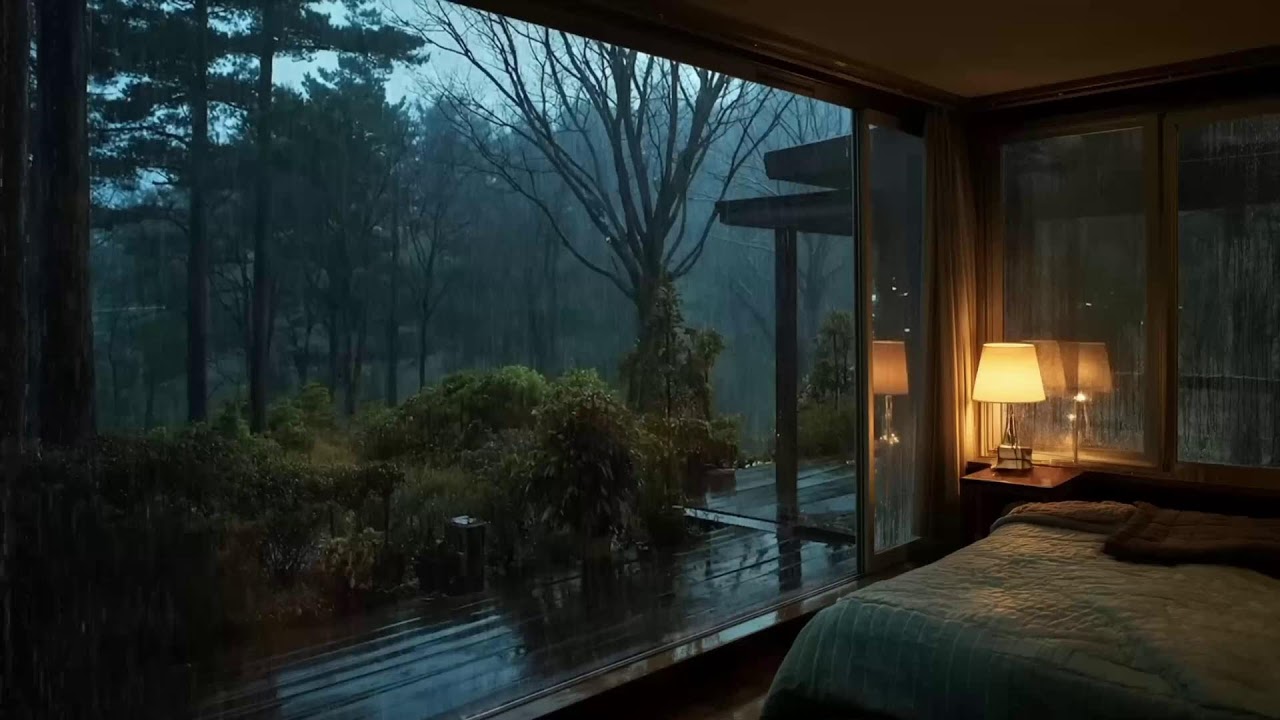 🔴 LIVE 24/7 – Soft Jazz & Calm Night Rain 🎷🌙 Peaceful Night Ambience for Relax