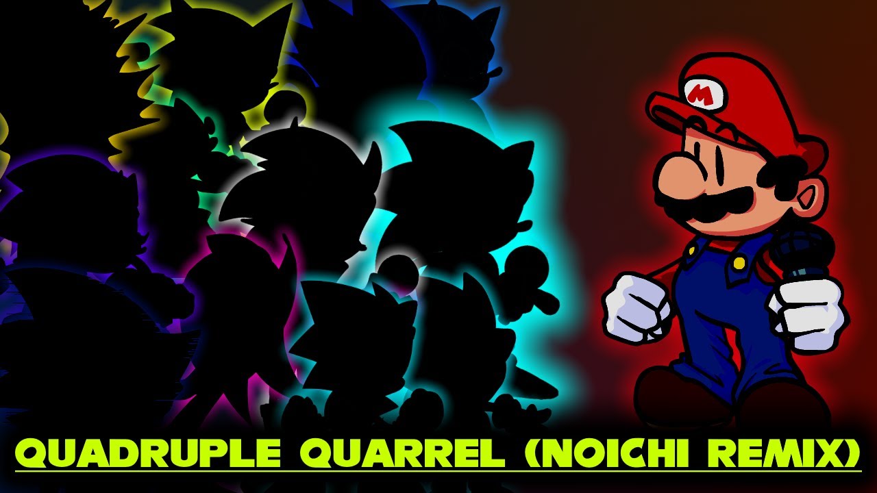 FNF - Quadruple Quarrel (Noichi Remix) / 16 Sonic´s vs Mario (The Executable Entourage)